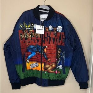 Men's Snoop Dogg’s Graphic Bomber Jacket - L Blue NWT